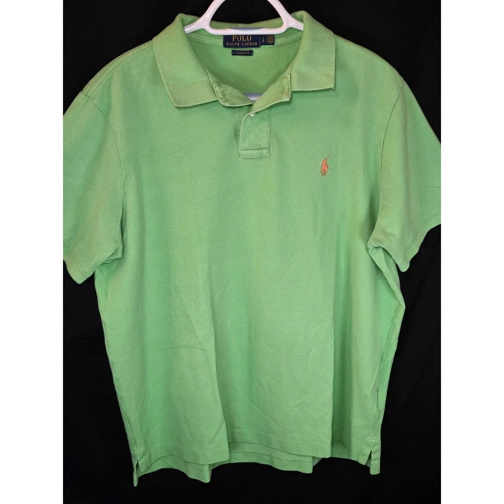 Polo Ralph Lauren Men's Classic Fit Green‎ Short Sleeve Polo Shirt Size L